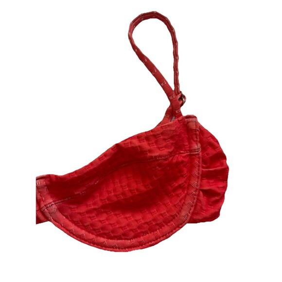 Mello The Label Red Two Piece Balconette Bralette Top Cheeky Bikini Bottoms SZ S - Picture 5 of 16